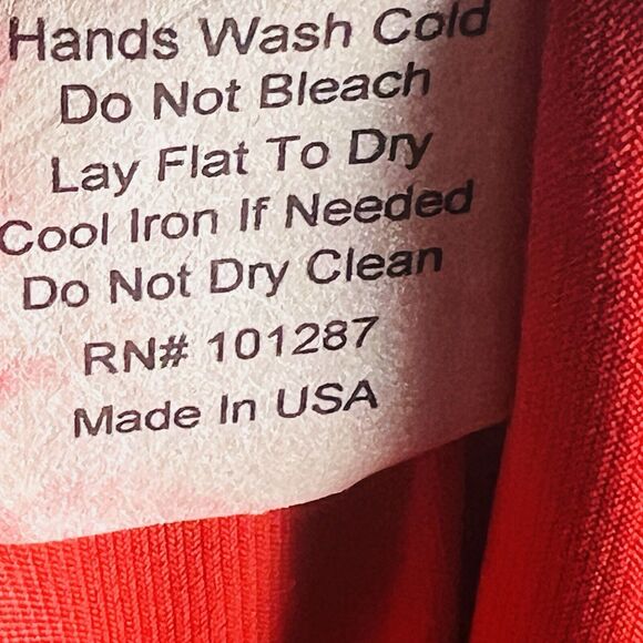 Alexia Admor Midi Dress Womens Large Red Wrap Bodice Empire Waist Made in USA - Picture 15 of 16